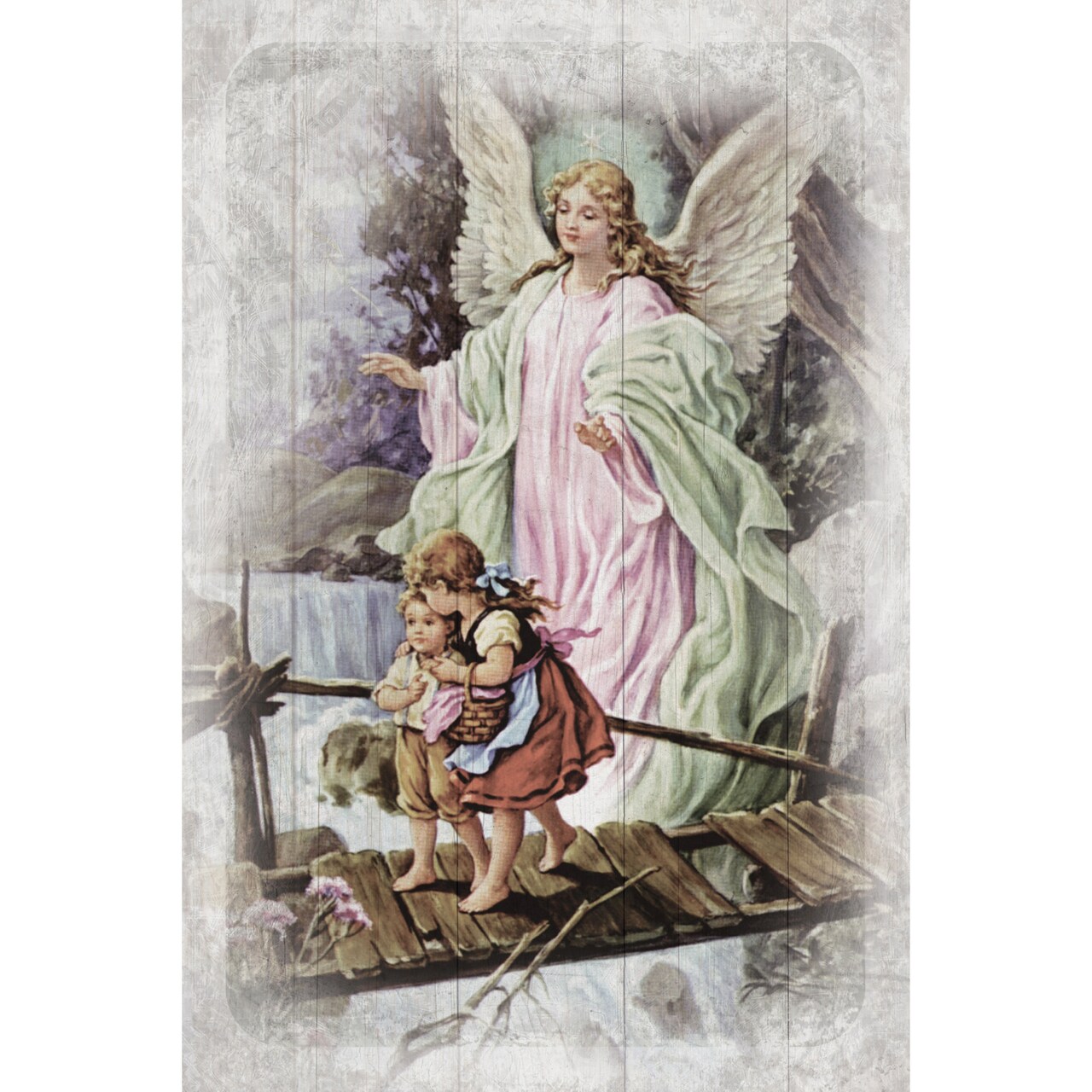 Dexsa Guardian Angel Symbols of Faith Inspirational Wood Plaque 6 inches x 9 inches